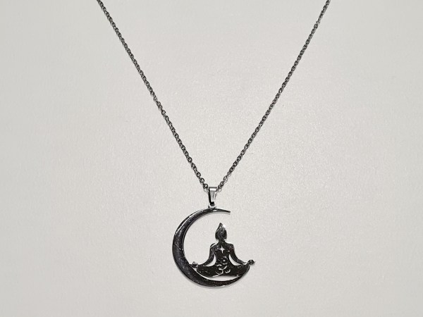 collier bouddha OM acier inoxydable